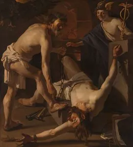 Prometheus Being Chained by Hephaestus